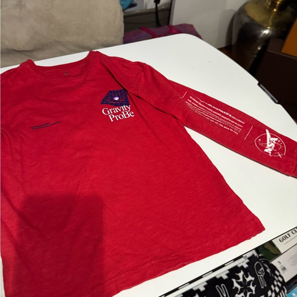 Gravity Probe Red Long Sleeve Tee & blue tee